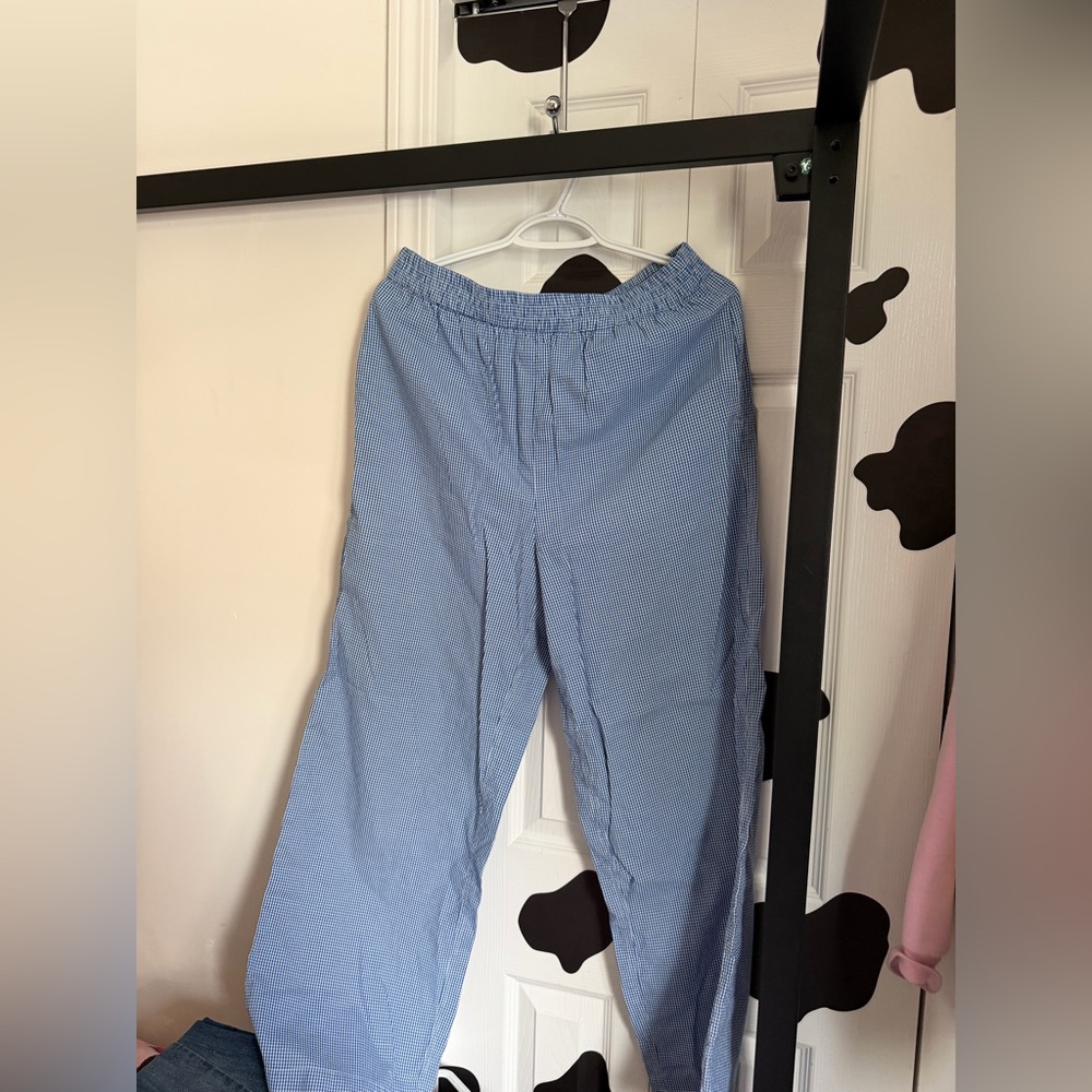 Simons Light Blue Micro-Check Pajama Pants
